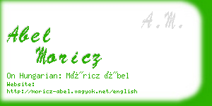 abel moricz business card