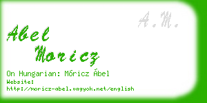 abel moricz business card